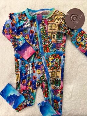 Baby Sesame Street Christmas Bamboo Zippy Pajamas